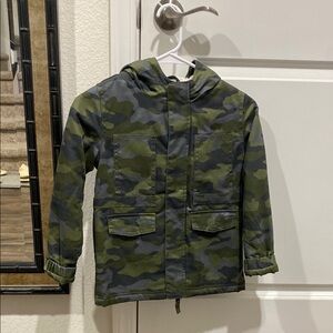 Cat & Jack Green and Black Camouflage Raincoat